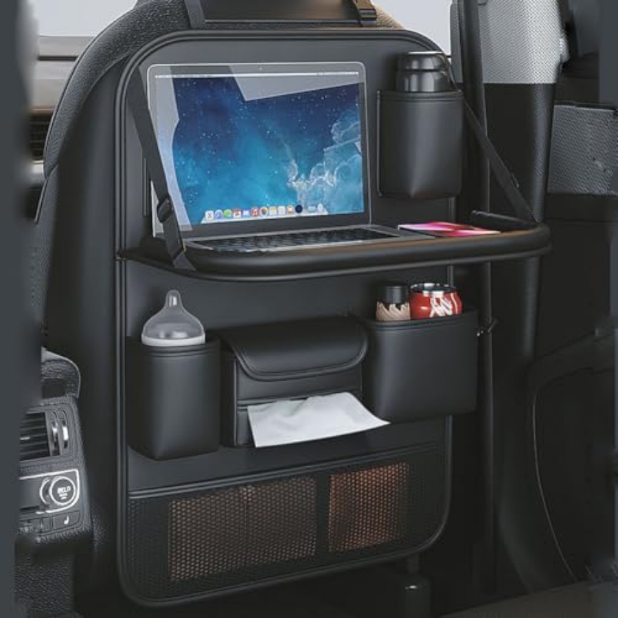 Back Seat Car Table - Car Backseat Organizer with Foldable Table
