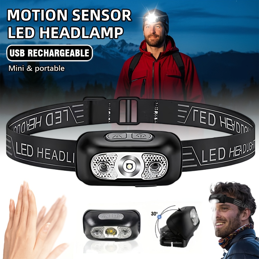 Led Headlight Bulbs - Motion Sensor Rechargeable Headlight Flashlight LED