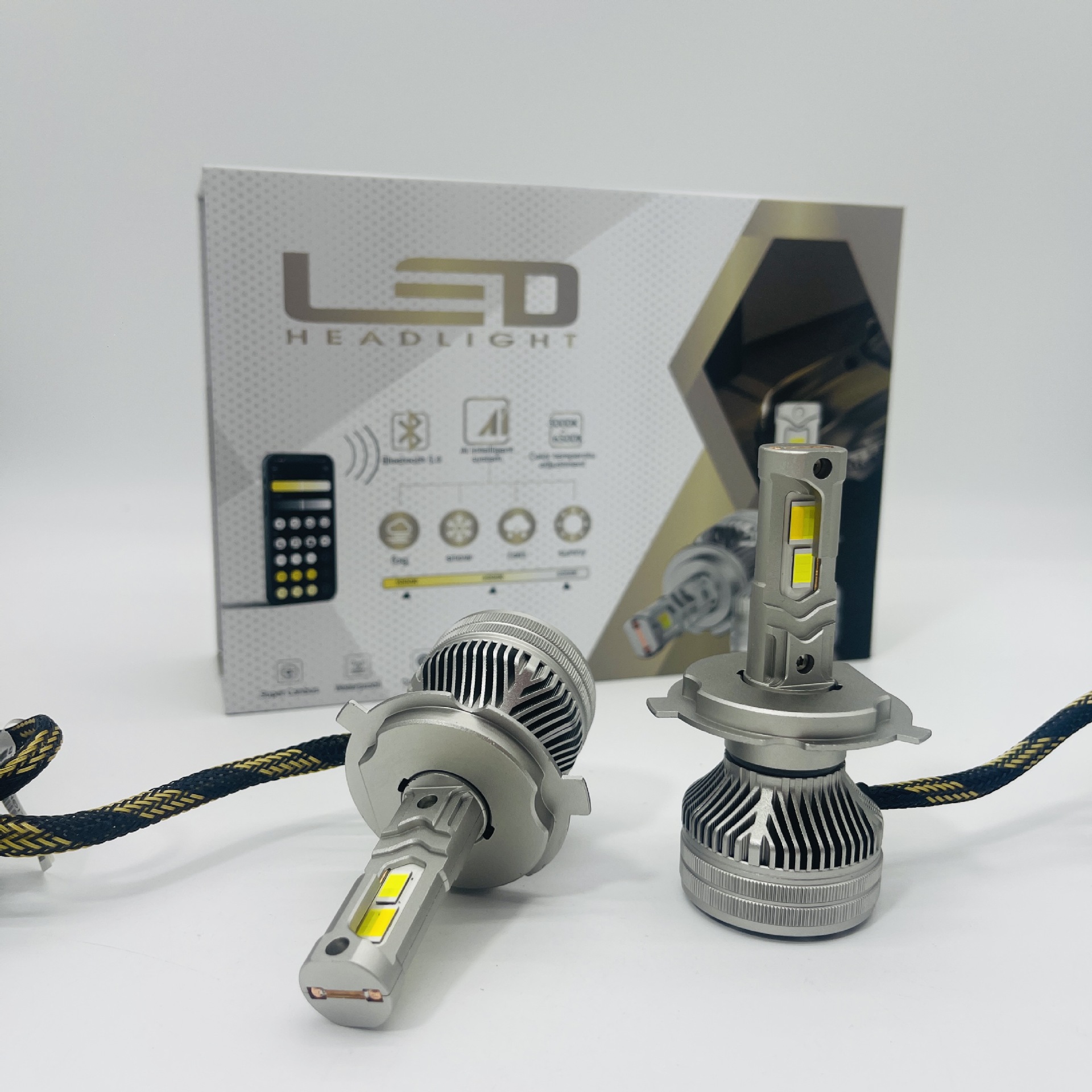Led Headlight Bulbs - New high-power mobile phone APP control