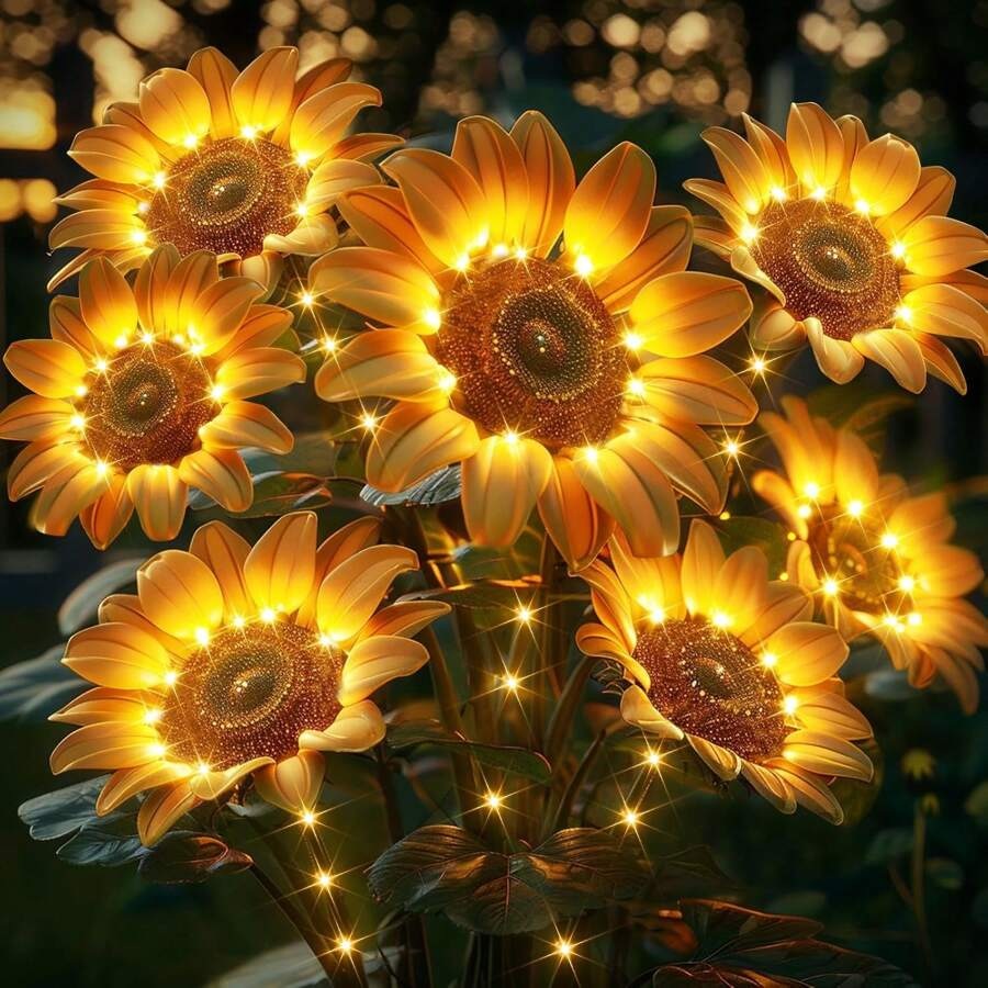 Led Headlight Bulbs - 2/4Pack 1 Head Solar Simulation Sunflower