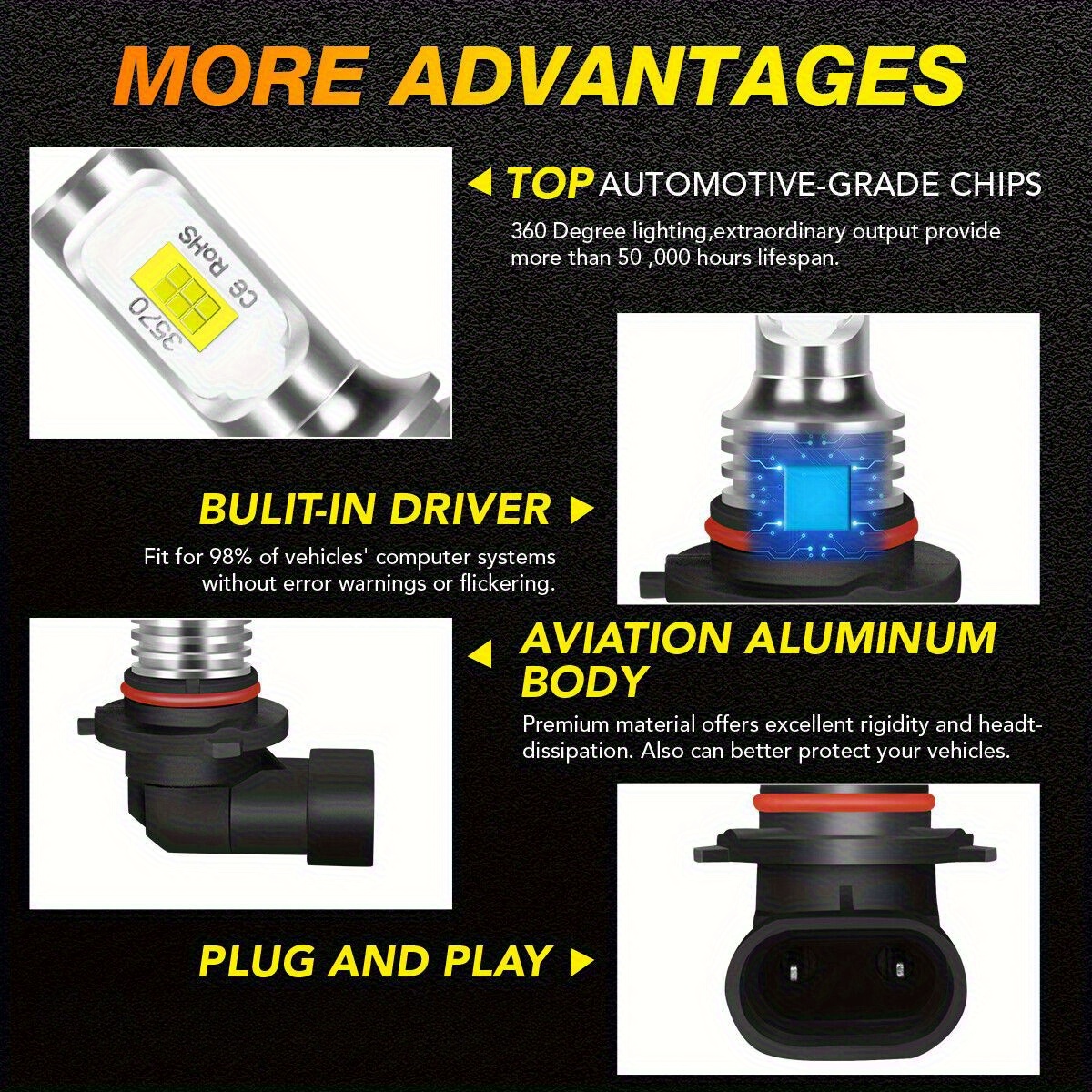 4pcs 9005+H11 36000LM 6000K Br – обзор и цена Led Headlight Bulbs